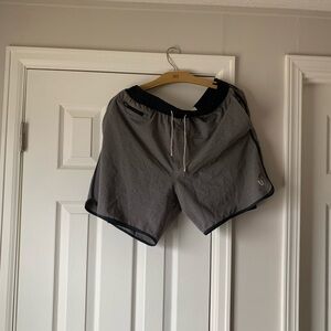 Vuori Men's Athletic Shorts in Gray and Black